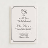 Ivory Double Frame Fruit Bowl Wedding Invitation Ankündigung