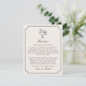 Ivory Double Frame Wedding Thank You Card Save The Date (Stehend Vorderseite)