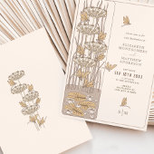 Ivory Dragonfly Belle Epoque Art Nouveau Wedding Einladung