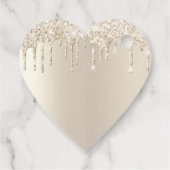 Ivory Dripping Glitzer Brautparty Vielen Dank Geschenkanhänger (Rückseite)