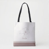 Ivory Dusty Rose Floral Line Art Minimalist Zen Tasche (Vorderseite)