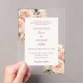 Ivory dusty rose florals luxury wedding acryleinladungen (Insitu (Handheld))