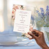 Ivory dusty rose florals luxury wedding acryleinladungen