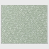 Ivory Ecru Verlasse Blumenmuster auf der Bühne Grü Geschenkpapier (Flach)