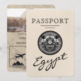 Ivory Egypt Passport Wedding Einladung