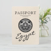 Ivory Egypt Passport Wedding Einladung (Stehend Vorderseite)