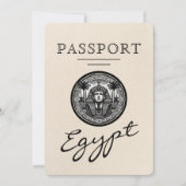 Ivory Egypt Passport Wedding Einladung (Vorderseite)