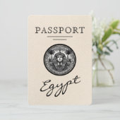 Ivory Egypt Passport Wedding Save the Date (Stehend Vorderseite)
