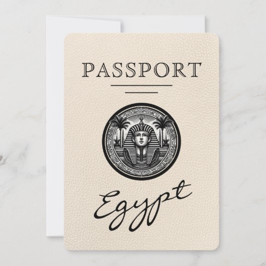 Ivory Egypt Passport Wedding Save the Date (Vorderseite)