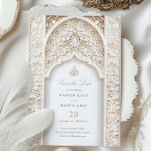 Ivory Elegance Islamische Architektur Save the Dat Einladung