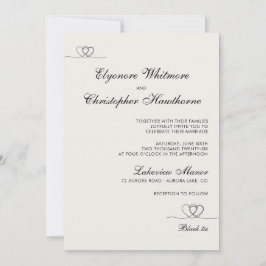 Ivory Elegant Chic Calligraphy Wedding Einladung