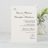 Ivory Elegant Chic Calligraphy Wedding Einladung (Stehend Vorderseite)