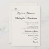 Ivory Elegant Chic Calligraphy Wedding Einladung (Vorne/Hinten)