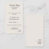 Ivory Elegant Chic Calligraphy Wedding RSVP Card Visitenkarte (Vorne/Hinten)