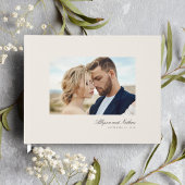 Ivory Elegant Modernes einfaches Skript-Foto Hochz Gästebuch