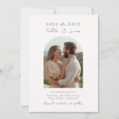 Ivory | Elegant Script Arch Wedding Save the Date (Vorderseite)