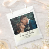 Ivory Elegant Wedding Love and Thanks Photo Geschenktütchen (Ausgeschnitten)