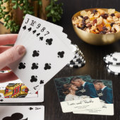 Ivory Elegant Wedding Love and Thanks Photo Spielkarten (In Situ)