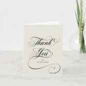Ivory Elegante Script Abschluss Foto+Message Dankeskarte (Vorderseite)