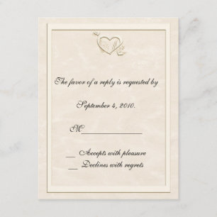 Ivory Embossed Look Herz UAWG RSVP Karte