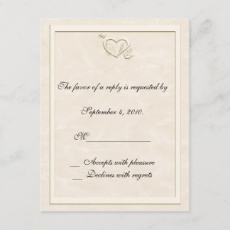 Ivory Embossed Look Herz UAWG RSVP Karte