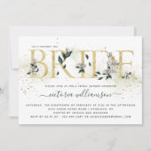 Ivory Emerald Gold Magnolia Floral Brautparty Einladung (Vorderseite)