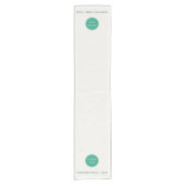 Ivory emerald green salon business logo kurzer tischläufer (Vorderseite)