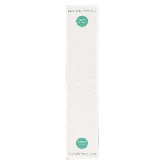 Ivory emerald green salon business logo kurzer tischläufer (Vorderseite)