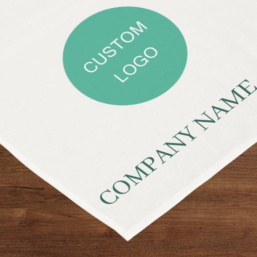 Ivory emerald green salon business logo kurzer tischläufer