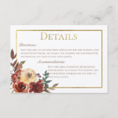 Ivory Fall Floral Bouquet mit Golddetails Begleitkarte (Vorderseite)