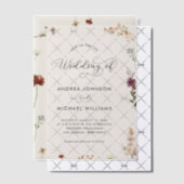 Ivory Fall Wildflowers Autumn Wedding Pergament Einladungen (Versetzt (Einladung))