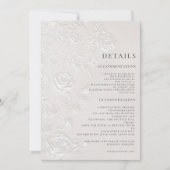 Ivory Faux Blind Embossed Arch Wedding Details Einladung (Vorderseite)