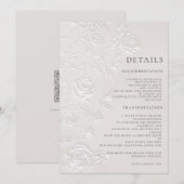 Ivory Faux Blind Embossed Arch Wedding Details Einladung (Vorne/Hinten)