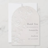 Ivory Faux Blind Embossed Arch Wedding Thank You Einladung (Vorderseite)