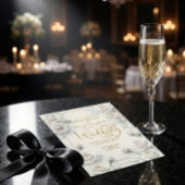 Ivory Faux Embossed 3D White Rose Floral Wedding  Einladung