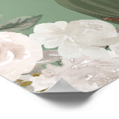 Ivory Floral Anand Karaj Sikh Wedding Welcome Sign Poster (Ecke)