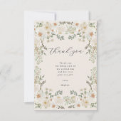 Ivory Floral Baby Dusche Danke Karte (Vorderseite)