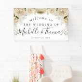Ivory Floral Bouquet Elegante Begrüßung Banner (Insitu)