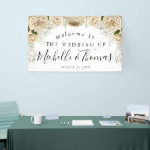 Ivory Floral Bouquet Elegante Begrüßung Banner (Messeveranstaltung)