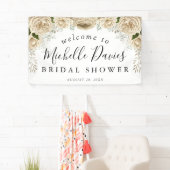 Ivory Floral Bouquet Elegantes Brautparty Banner (Insitu)