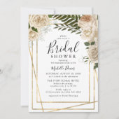 Ivory Floral Bouquet Elegantes Brautparty Einladung (Vorderseite)