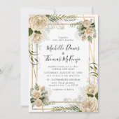 Ivory Floral Bouquet Elegantes Hochzeitsempfang Einladung (Vorderseite)