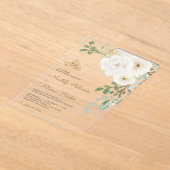 Ivory Floral Bouquet Islamic Muslim Wedding Acryleinladungen (Ablage )