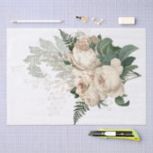 Ivory Floral Bouquet Wasserfarbe Decoupage Seidenpapier (Handwerk)