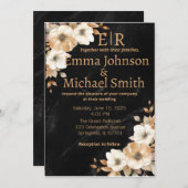 Ivory Floral Dream Wedding Einladung (Vorne/Hinten)