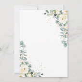 Ivory Floral Eukalyptus Foto Save the Date Karte (Rückseite)