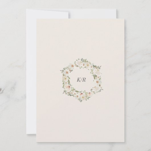 Ivory Floral Garden Elegant Save the Date (Rückseite)