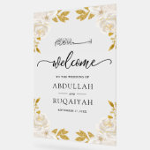 Ivory Floral Gold Muslim Wedding Welcome Acrylschild (Winkel)