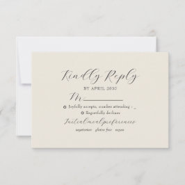 Ivory Floral Monogram Wedding RSVP Karte