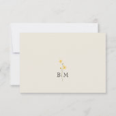 Ivory Floral Monogram Wedding RSVP Karte (Rückseite)